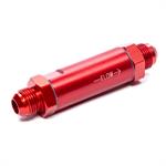 Check Valve, 8 AN Male Inlet, 8 AN Male Outlet, Aluminum, Red Anodized, Each