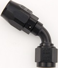 -8 60º Double Swivel Hose End - Aluminum - Black