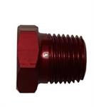 1/8^ NPT ALUM. HEX PLUG   RED ANODIZED