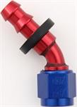 FITTING  -12 AN 45 DEGREE HOSE END - RED/BLUE