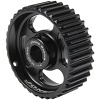 Oil Pump Pulley, HTD, 36-Tooth, 1-1/4 in Wide, 5/8 in Shaft, Aluminum, Black Ano