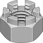 SLOTTED CASTLE   NUT, 1/2^-20 F.  ZINC