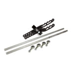 Shifter Assembly, 2 Lever, Floor Mount, Aluminum, Black Anodized, Universal,