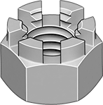 SLOTTED CASTLE   NUT, 1/2^-20 F.  ZINC