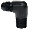 Adapter, -6 Flare to 1/2^ NPT - 90 % Aluminum - Black