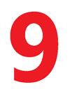 RED  6 INCH NUMBER - # 9