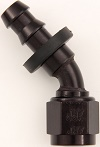 -4 45§ Push-On Hose End - Aluminum - Black Anodize