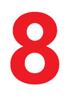 RED  6 INCH NUMBER - # 8