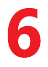 RED  6 INCH NUMBER - # 6
